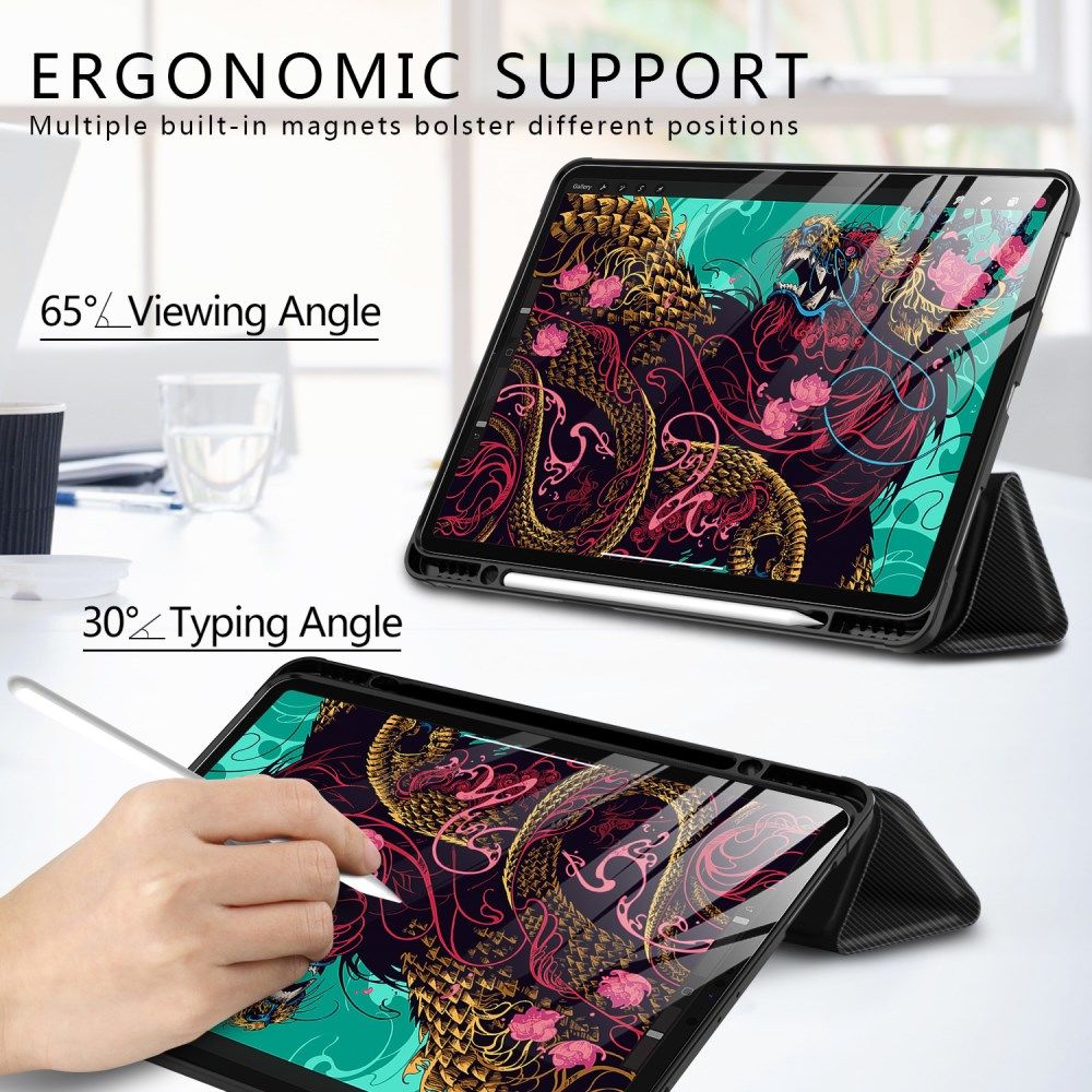 Apple iPad Pro 11 (2018/2020/2021) Hoes Tri-Fold Book Case Zwart afbeelding 7