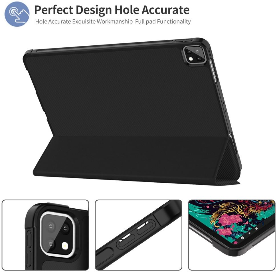 Apple iPad Pro 11 (2018/2020/2021) Hoes Tri-Fold Book Case Zwart afbeelding 8