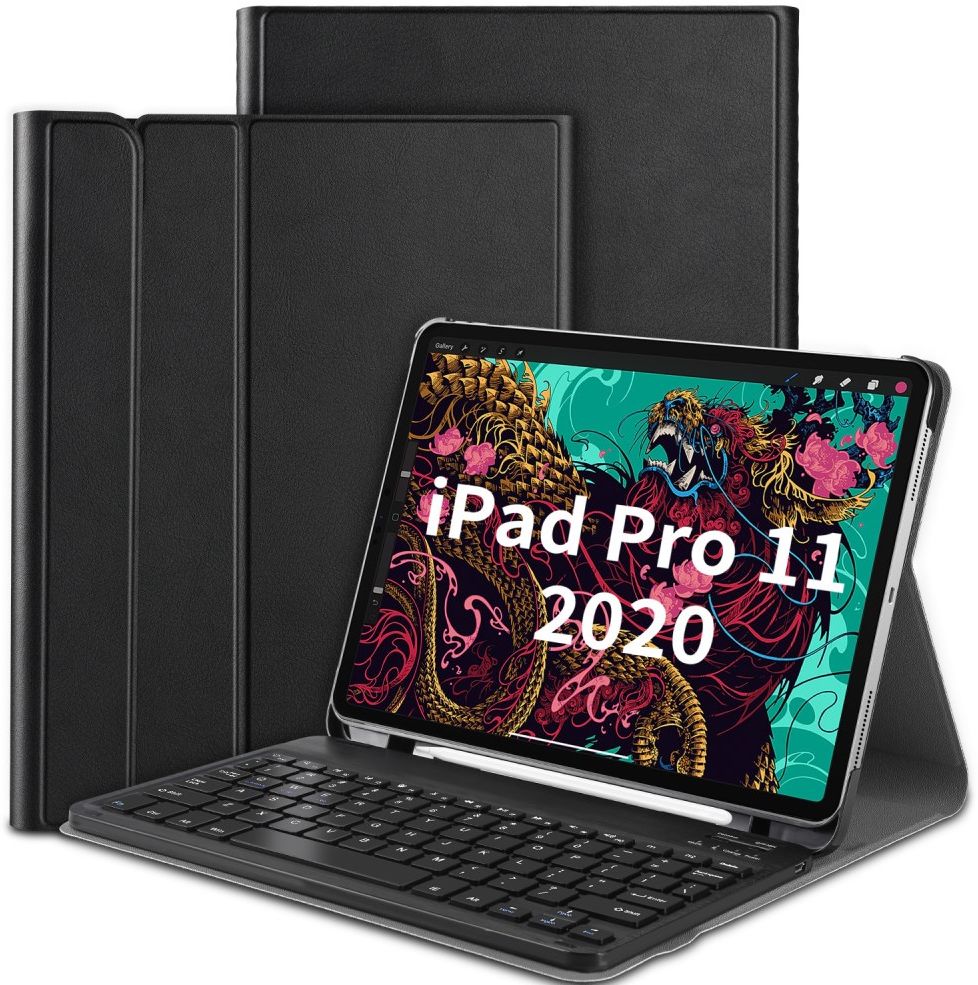 verraad hoog lijden Apple iPad Pro 11 2020/2021/Air 2020 Hoes Lederen Toetsenbord Zwart |  GSMpunt.nl