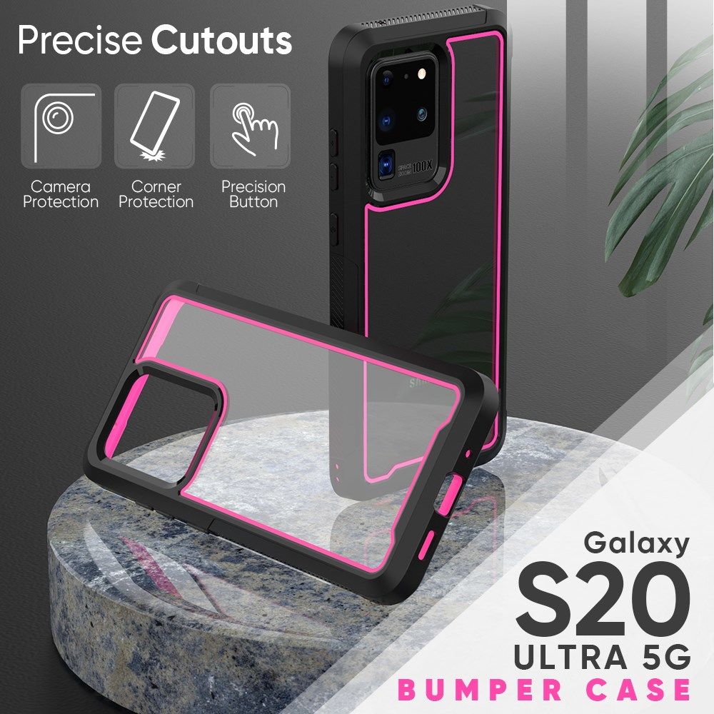 Samsung Galaxy S20 Ultra Hybride Bumper Hoesje Roze afbeelding 4