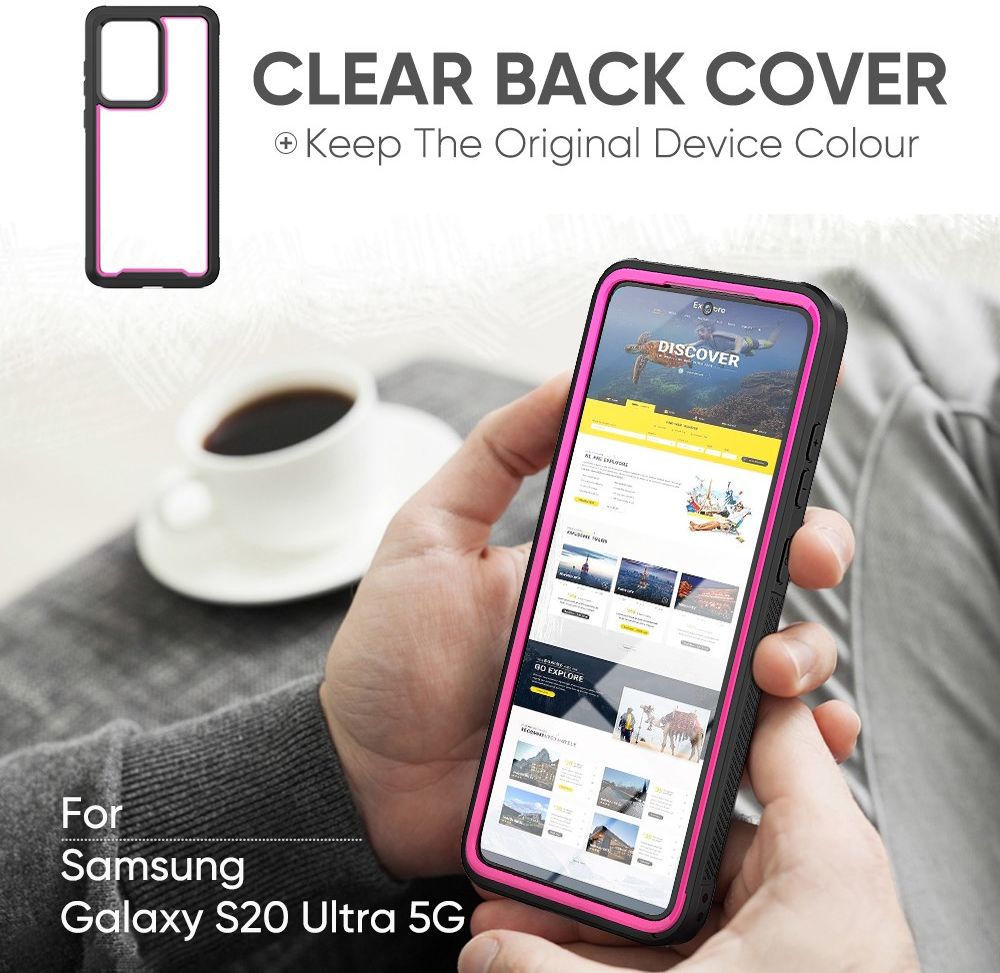 Samsung Galaxy S20 Ultra Hybride Bumper Hoesje Roze afbeelding 5
