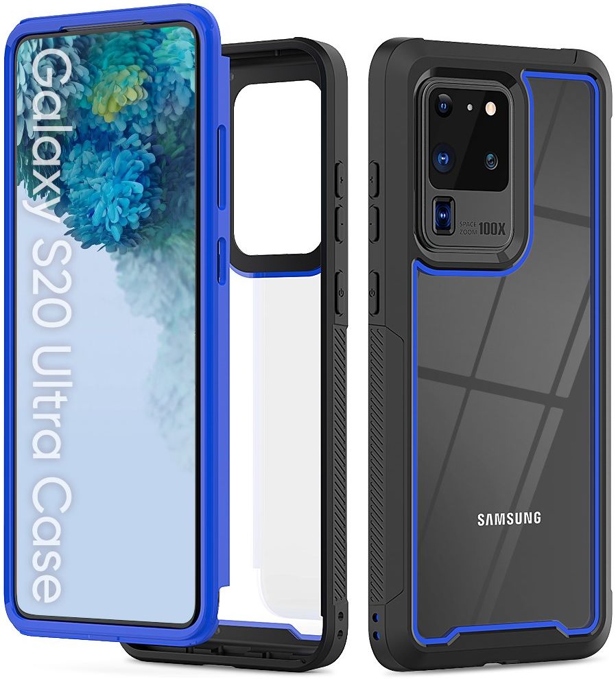 Samsung Galaxy S20 Ultra Hybride Bumper Hoesje Blauw afbeelding 1