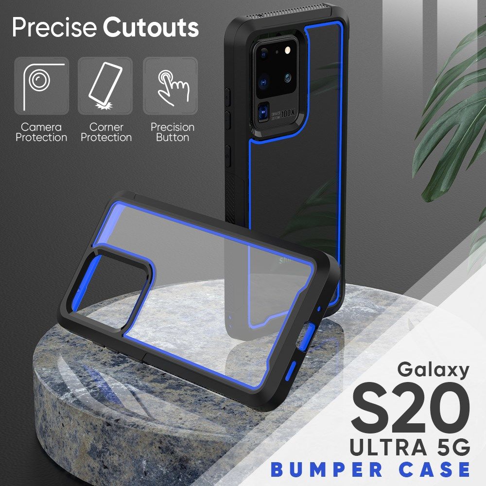 Samsung Galaxy S20 Ultra Hybride Bumper Hoesje Blauw afbeelding 4