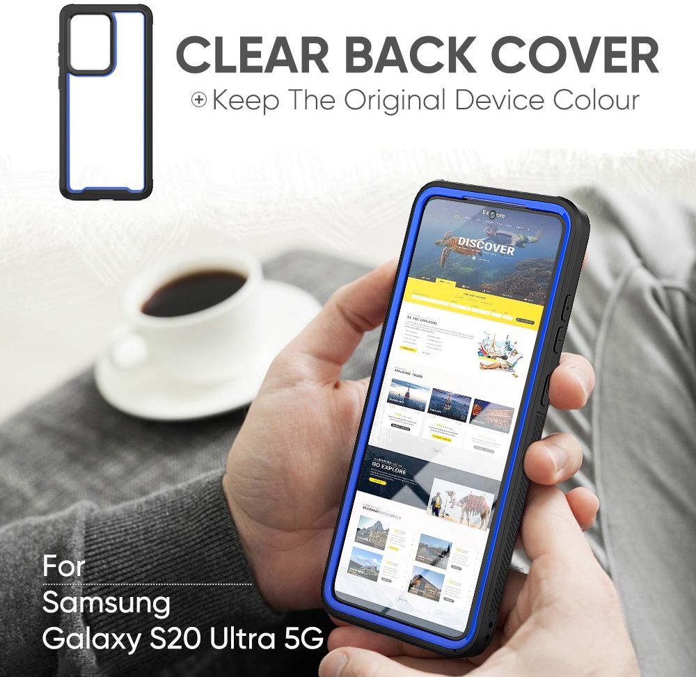 Samsung Galaxy S20 Ultra Hybride Bumper Hoesje Blauw afbeelding 5