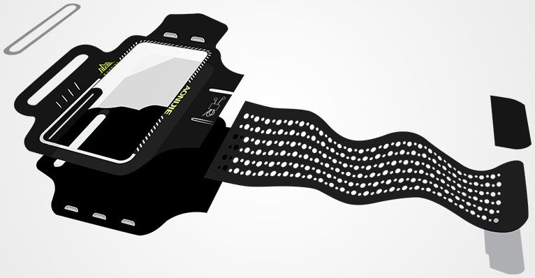 Luxe Universele Sport Armband 5.2 Inch Zwart afbeelding 5