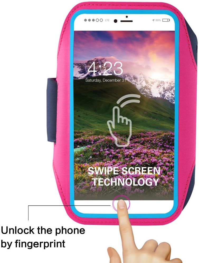 Sportarmband Universeel Hoesje voor het Hardlopen 5.5 inch Roze afbeelding 3