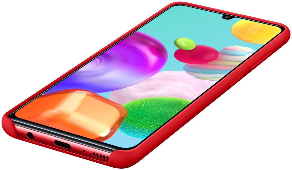 Origineel Samsung Galaxy A41 Hoesje Silicone Back Cover Rood afbeelding 3