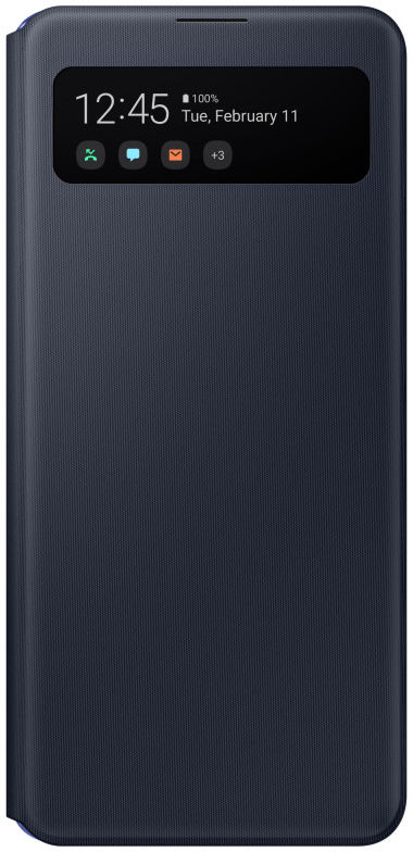 Origineel Samsung Galaxy A41 Hoesje S-View Wallet Cover Zwart/Blauw afbeelding 3