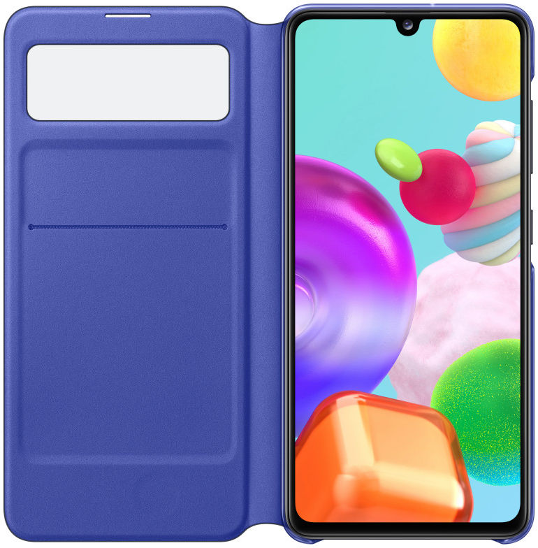 Origineel Samsung Galaxy A41 Hoesje S-View Wallet Cover Zwart/Blauw afbeelding 2