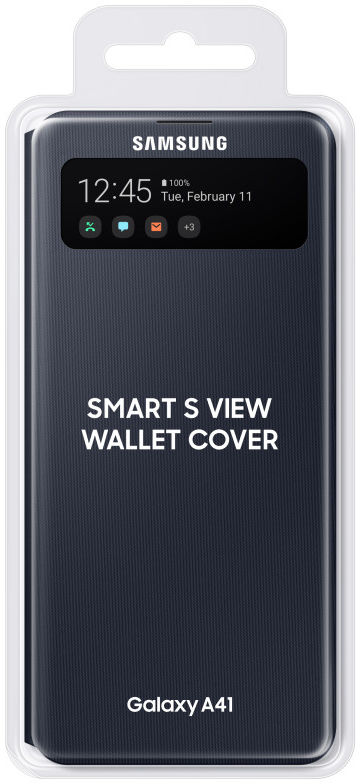 Origineel Samsung Galaxy A41 Hoesje S-View Wallet Cover Zwart/Blauw afbeelding 5
