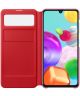 Origineel Samsung Galaxy A41 Hoesje S-View Wallet Cover Wit/Rood