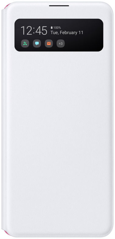 Origineel Samsung Galaxy A41 Hoesje S-View Wallet Cover Wit/Rood afbeelding 3