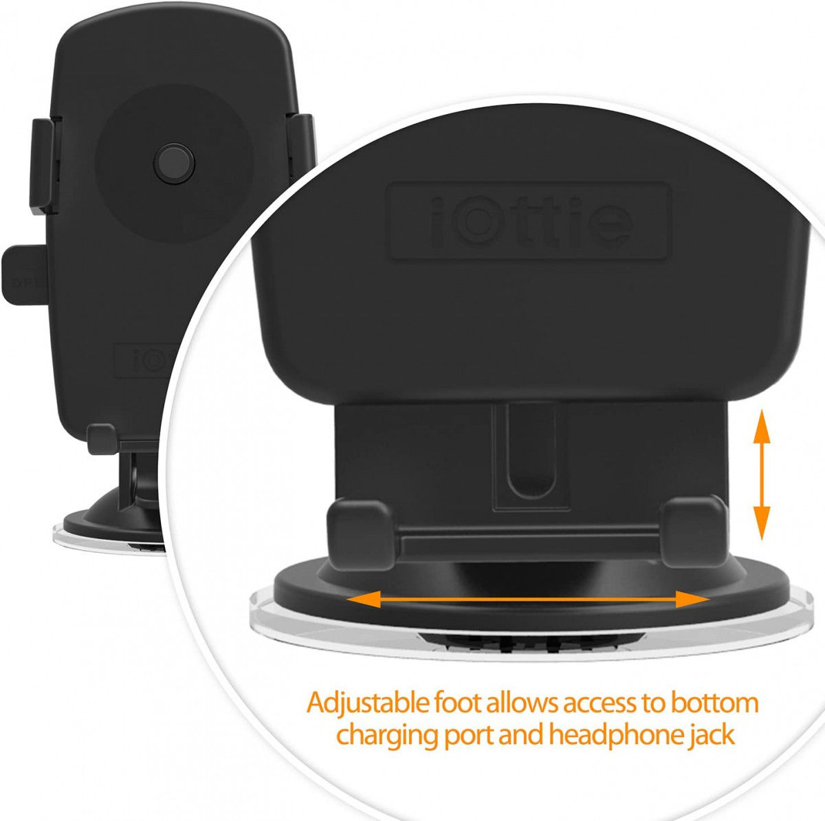 iOttie One Touch Verstelbare Autohouder Dashboard Zuignap Zwart afbeelding 4