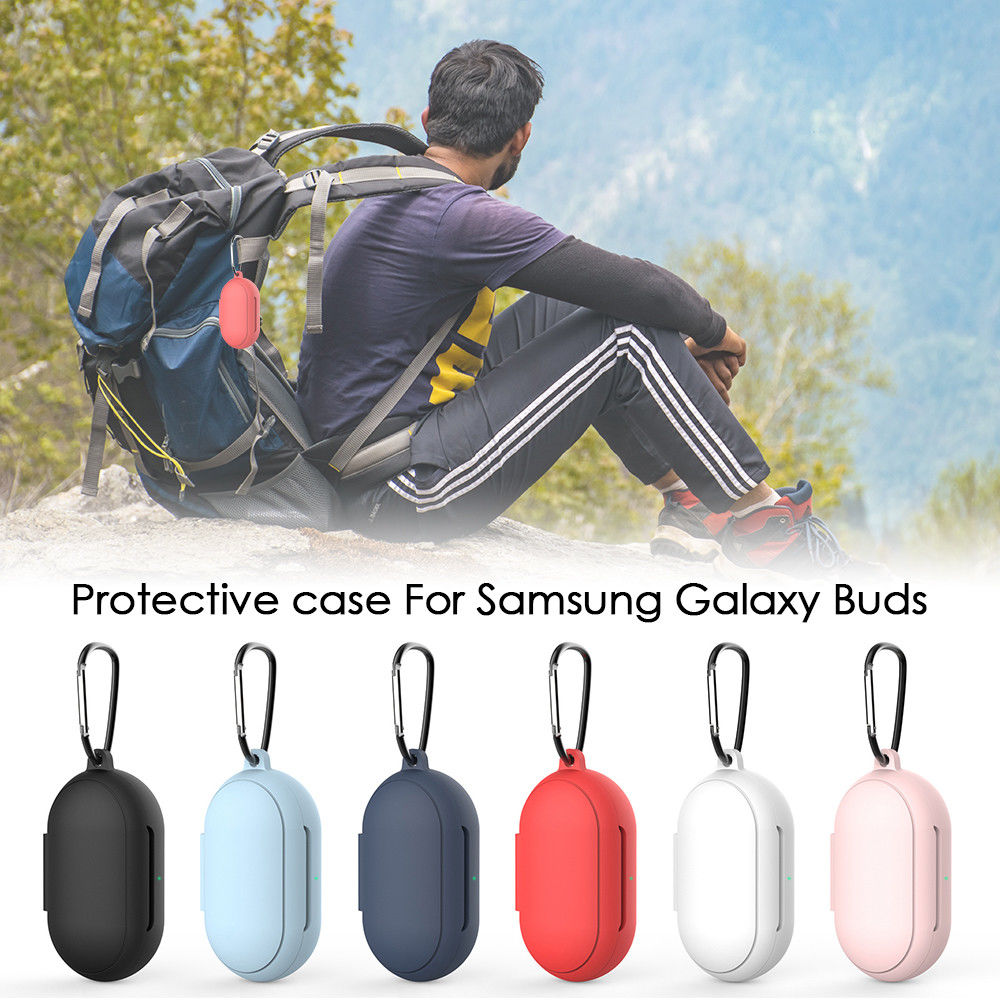 Stevig Samsung Galaxy Buds Siliconen Hoesje Blauw afbeelding 14