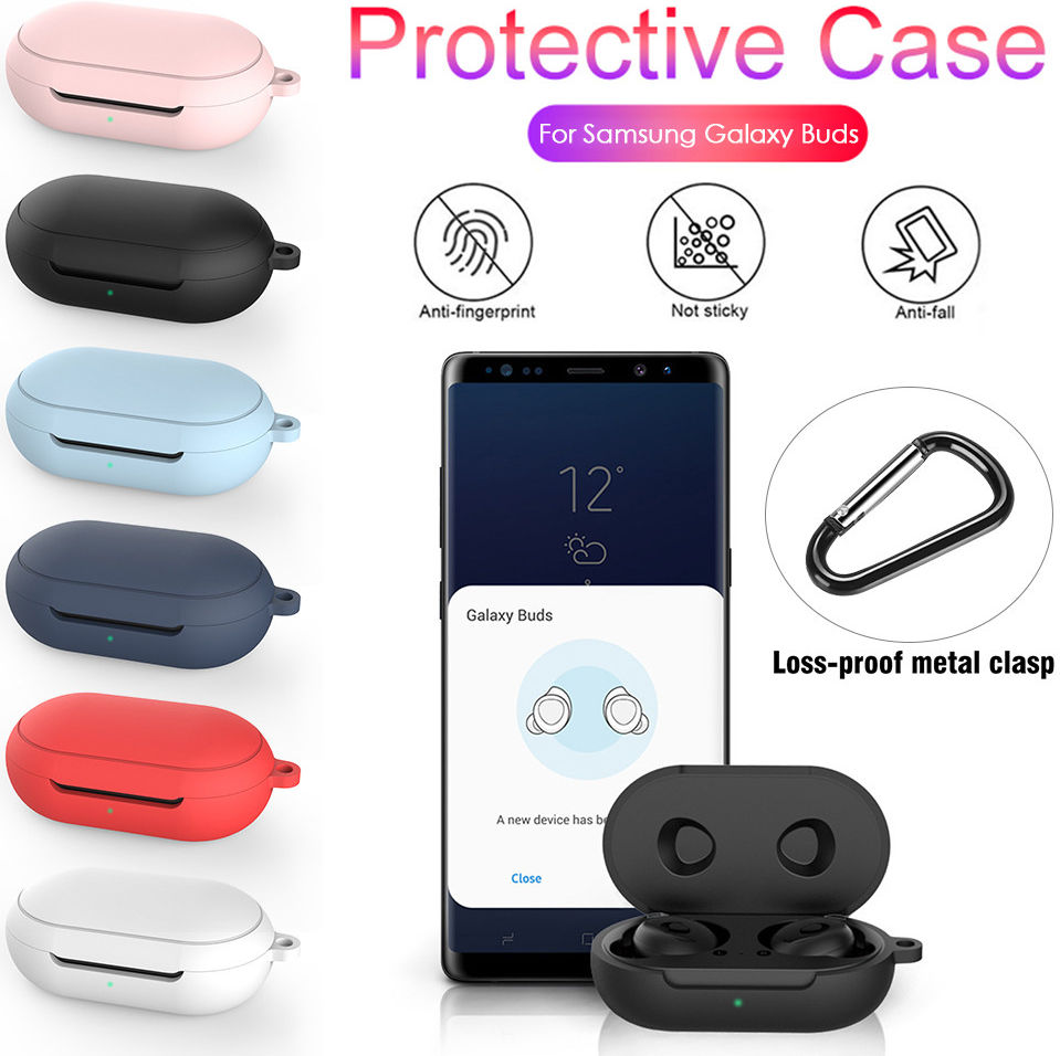 Stevig Samsung Galaxy Buds Siliconen Hoesje Blauw afbeelding 5