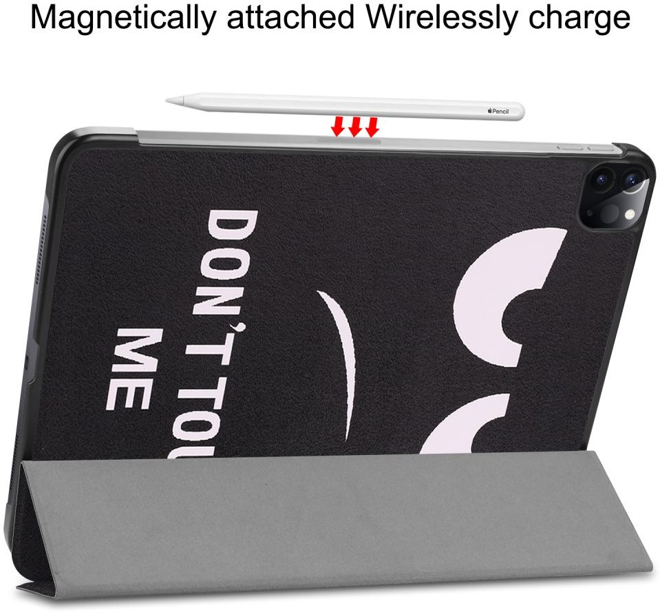 Apple iPad Pro 11 (2018/2020/2021) Tri-fold Hoes met Print Don&#039;t Touch afbeelding 4