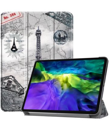 Apple iPad Pro 11 (2018/2020/2021) Tri-fold Hoes met Print Eiffeltoren Hoesjes