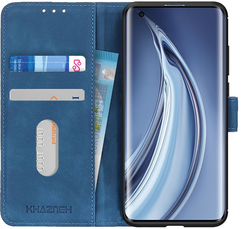 Xiaomi Mi 10 (Pro) Hoesje Vintage Wallet Blauw afbeelding 1