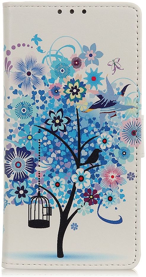 Alcatel 1B (2020) Book Case Hoesje Wallet met Print Blue Tree afbeelding 1