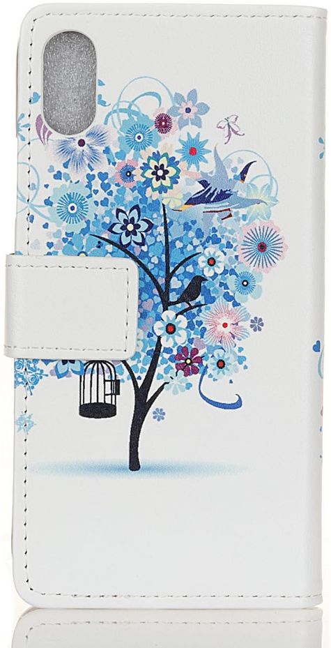 Alcatel 1B (2020) Book Case Hoesje Wallet met Print Blue Tree afbeelding 3