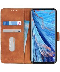 KHAZNEH Oppo Find X2 Hoesje Retro Wallet Book Case Bruin