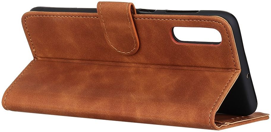 KHAZNEH Oppo Find X2 Hoesje Retro Wallet Book Case Bruin afbeelding 7