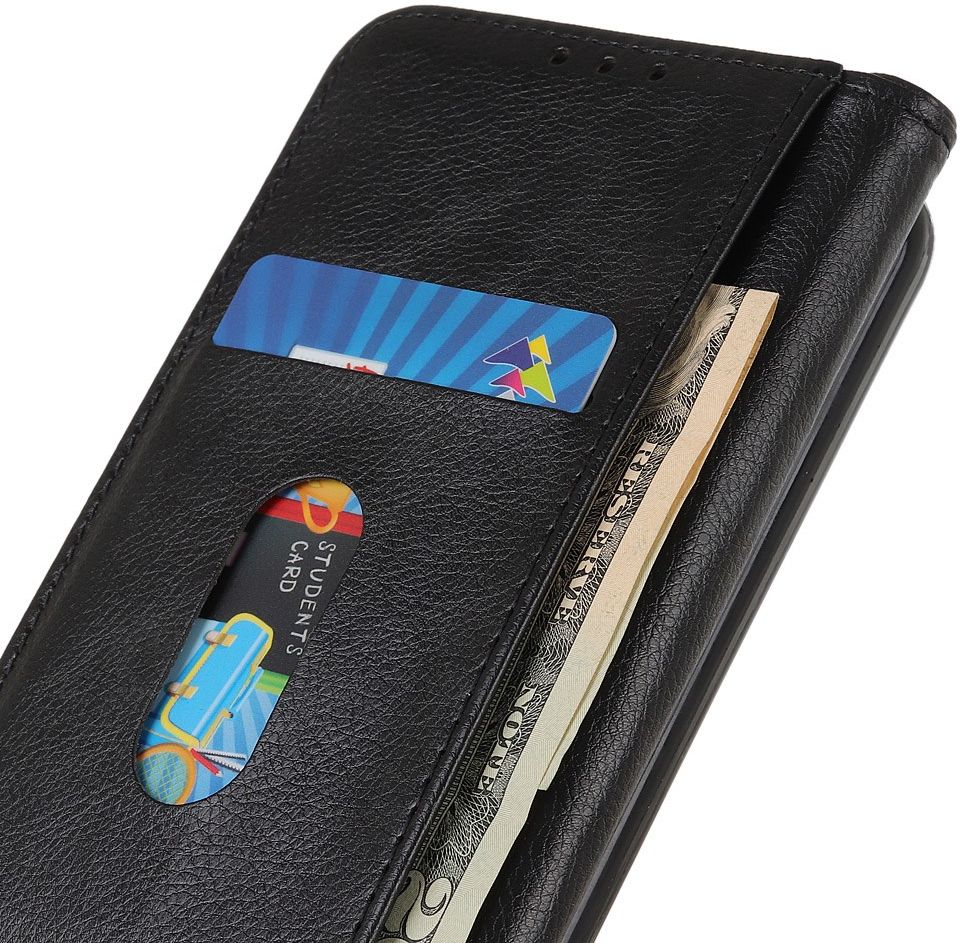 OnePlus 8 Hoesje Portemonnee Stand Wallet Case Zwart afbeelding 6