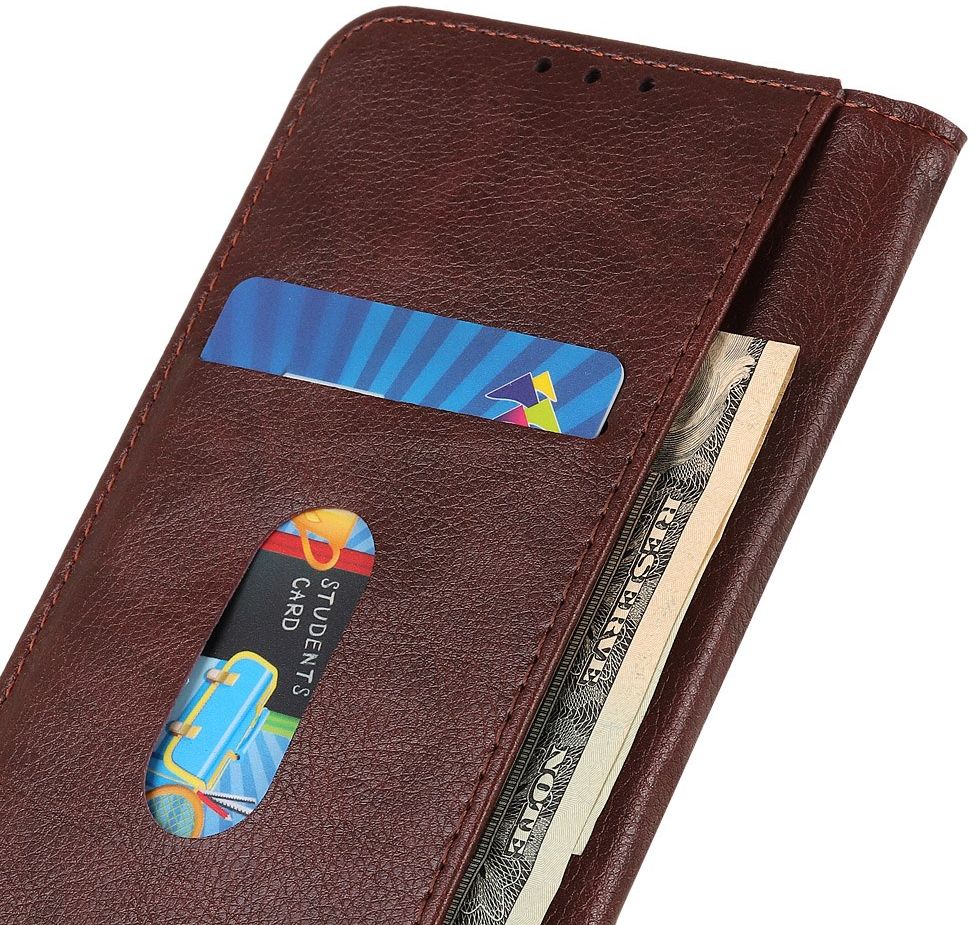 OnePlus 8 Hoesje Portemonnee Stand Wallet Case Bruin afbeelding 5