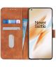 KHAZNEH OnePlus 8 Hoesje Retro Wallet Book Case Bruin