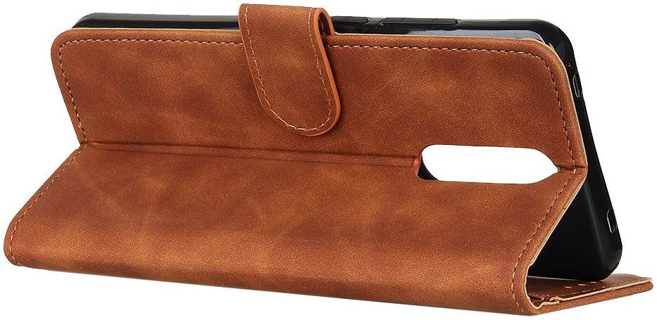 KHAZNEH OnePlus 8 Hoesje Retro Wallet Book Case Bruin afbeelding 7