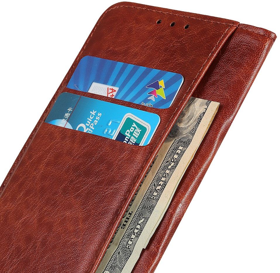 OnePlus 8 Pro Crazy Horse Portemonnee Hoesje Bruin afbeelding 6
