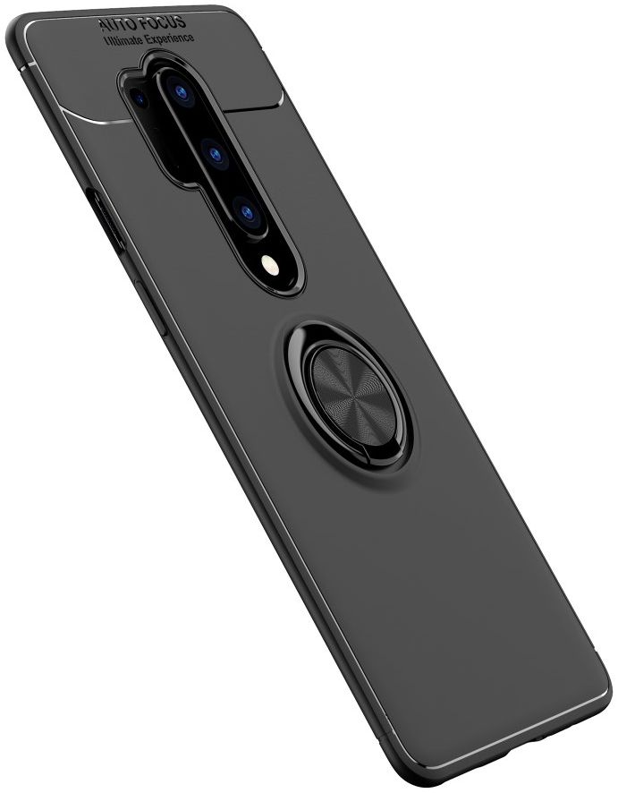 OnePlus 8 Pro Hoesje met Kickstand Ring Zwart afbeelding 3