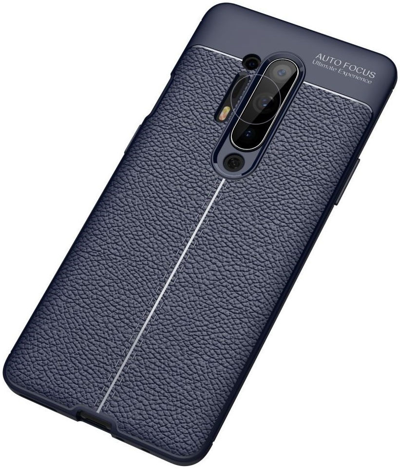 OnePlus 8 Pro Hoesje TPU Leer Design Back Cover Blauw afbeelding 2