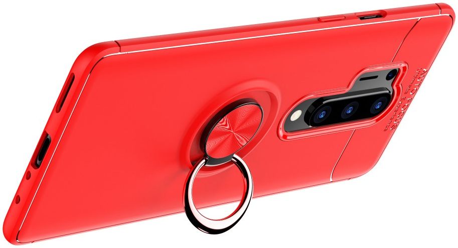 OnePlus 8 Hoesje met Kickstand Ring Rood afbeelding 2