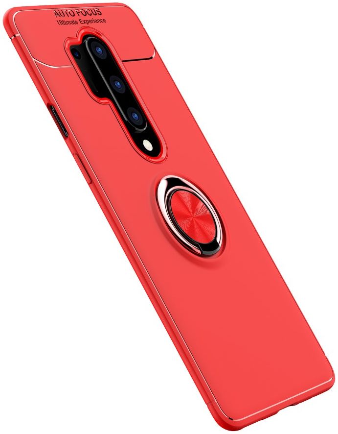 OnePlus 8 Hoesje met Kickstand Ring Rood afbeelding 3