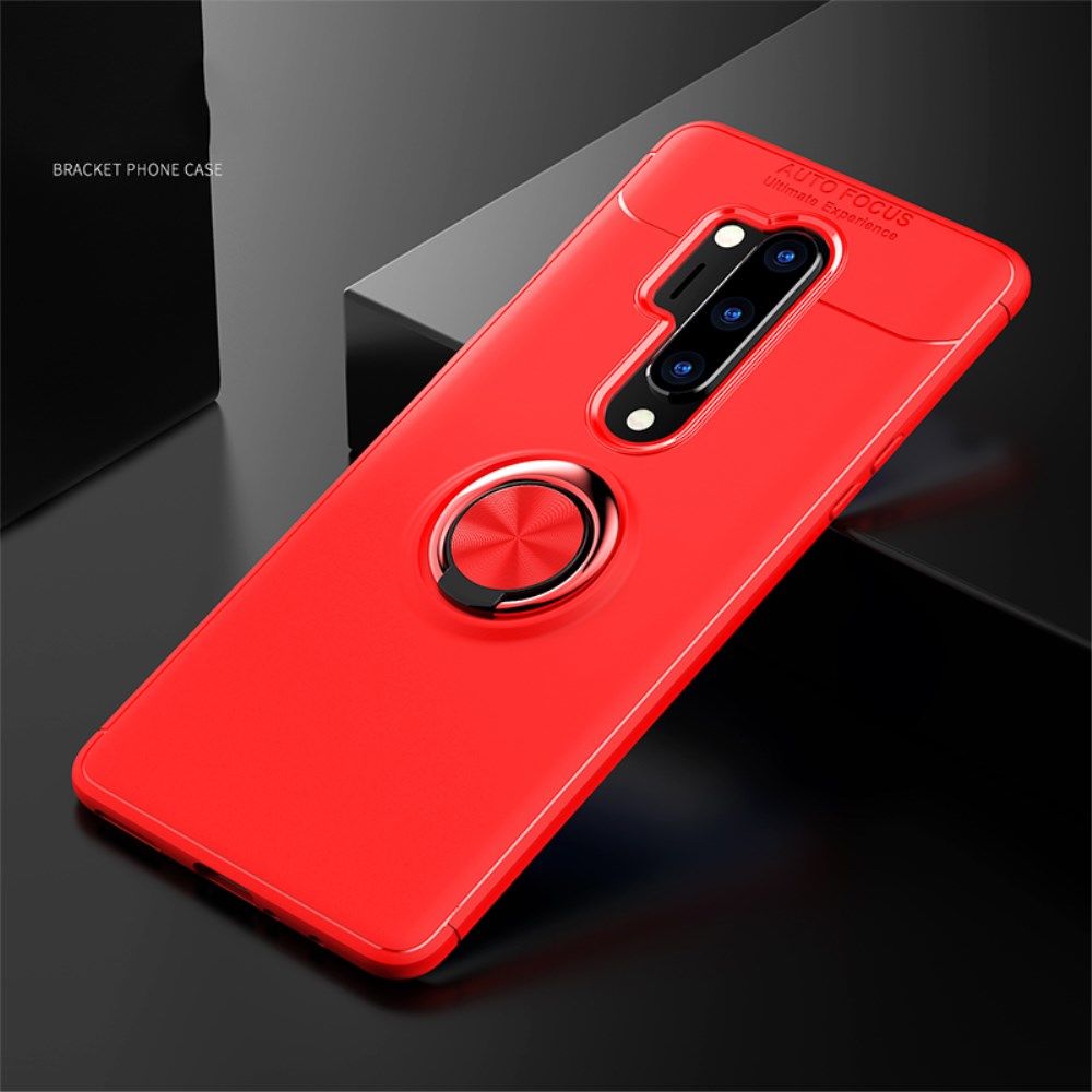 OnePlus 8 Hoesje met Kickstand Ring Rood afbeelding 5