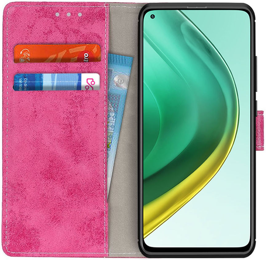 OnePlus 8 Pro Vintage Portemonnee Stand Hoesje Roze afbeelding 1