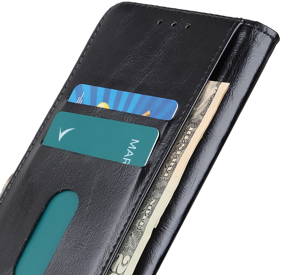OnePlus 8 Pro Hoesje Portemonnee Luxe Wallet Case Zwart afbeelding 5