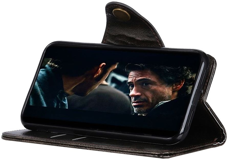 OnePlus 8 Pro Hoesje Portemonnee Luxe Wallet Case Donkerbruin afbeelding 4