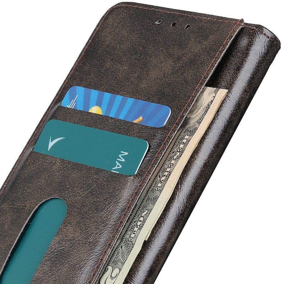 OnePlus 8 Pro Hoesje Portemonnee Luxe Wallet Case Donkerbruin afbeelding 5