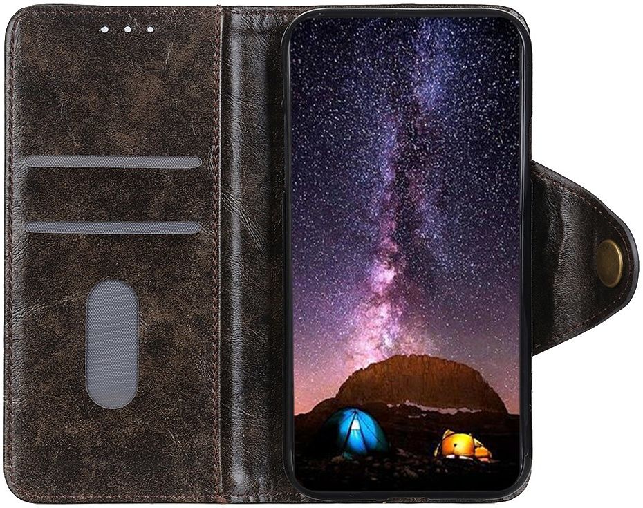 OnePlus 8 Pro Hoesje Portemonnee Luxe Wallet Case Donkerbruin afbeelding 2