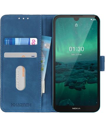 Nokia 1.3 Hoesje Vintage Wallet Book Case Blauw Hoesjes