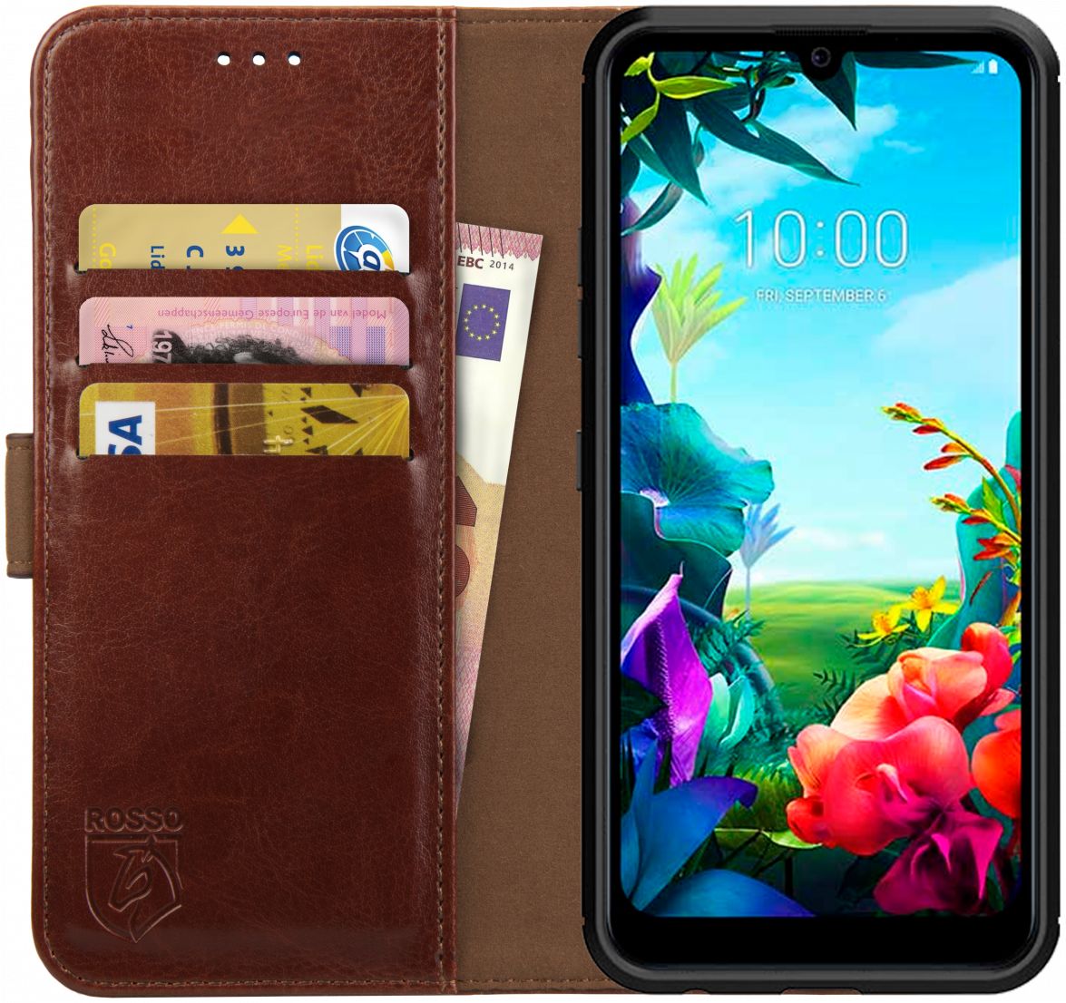 Rosso Element LG K40S Hoesje Book Cover Wallet Case Bruin afbeelding 1