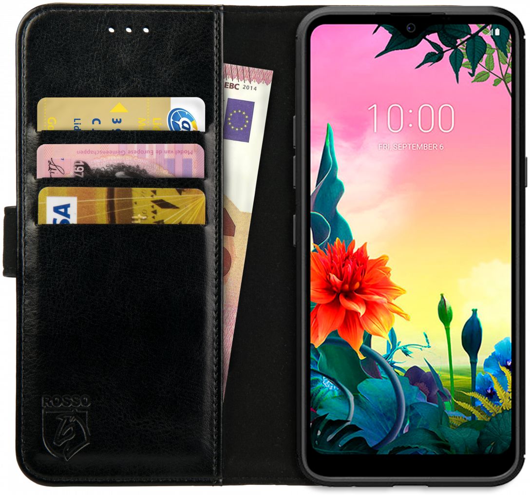 Rosso Element LG K50S Hoesje Book Cover Wallet Case Zwart afbeelding 1