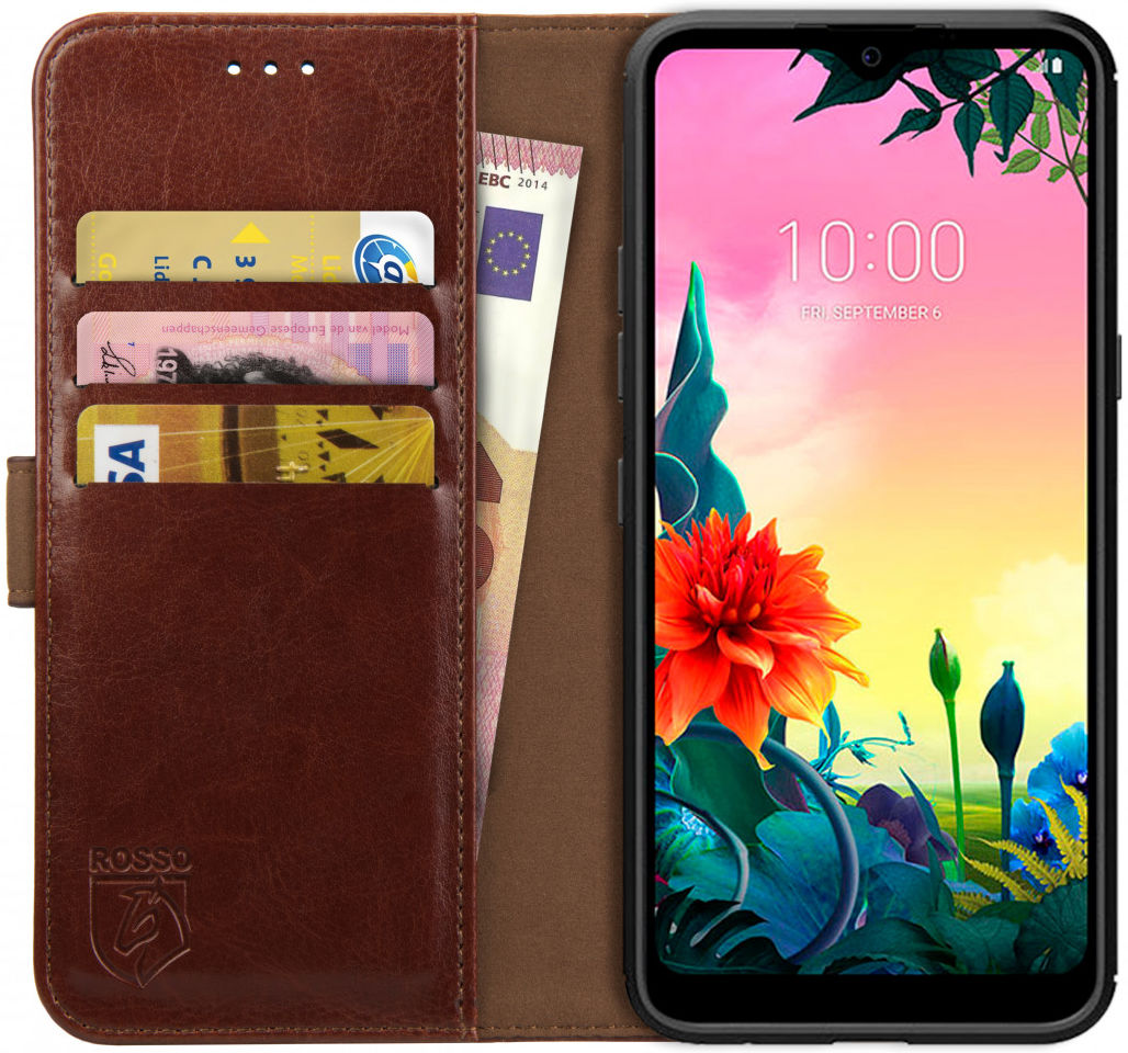 Rosso Element LG K50S Hoesje Book Cover Wallet Case Bruin afbeelding 1