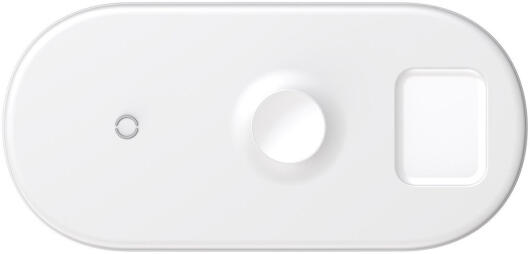 Baseus 3-in-1 18W Draadloze Oplader Smartphone Apple Watch AirPods Wit afbeelding 3