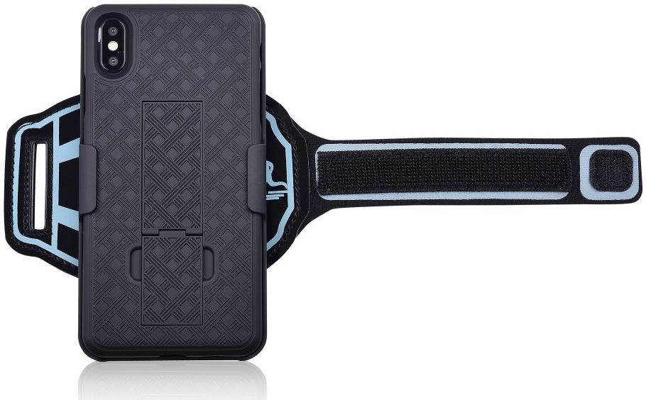 Apple iPhone XS Max Sportarmband met Back Cover Kickstand Hoes afbeelding 5