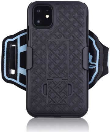 Apple iPhone 11 Pro Max Sportarmband Onderarm met Back Cover Woven Sporthoesjes