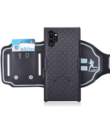 Samsung Galaxy Note 10 Plus Sportarmband Bovenarm met Back Cover Woven Sporthoesjes