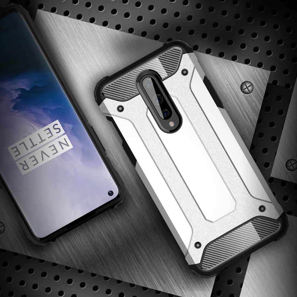 OnePlus 8 Hoesje Shock Proof Hybride Back Cover Zilver afbeelding 6